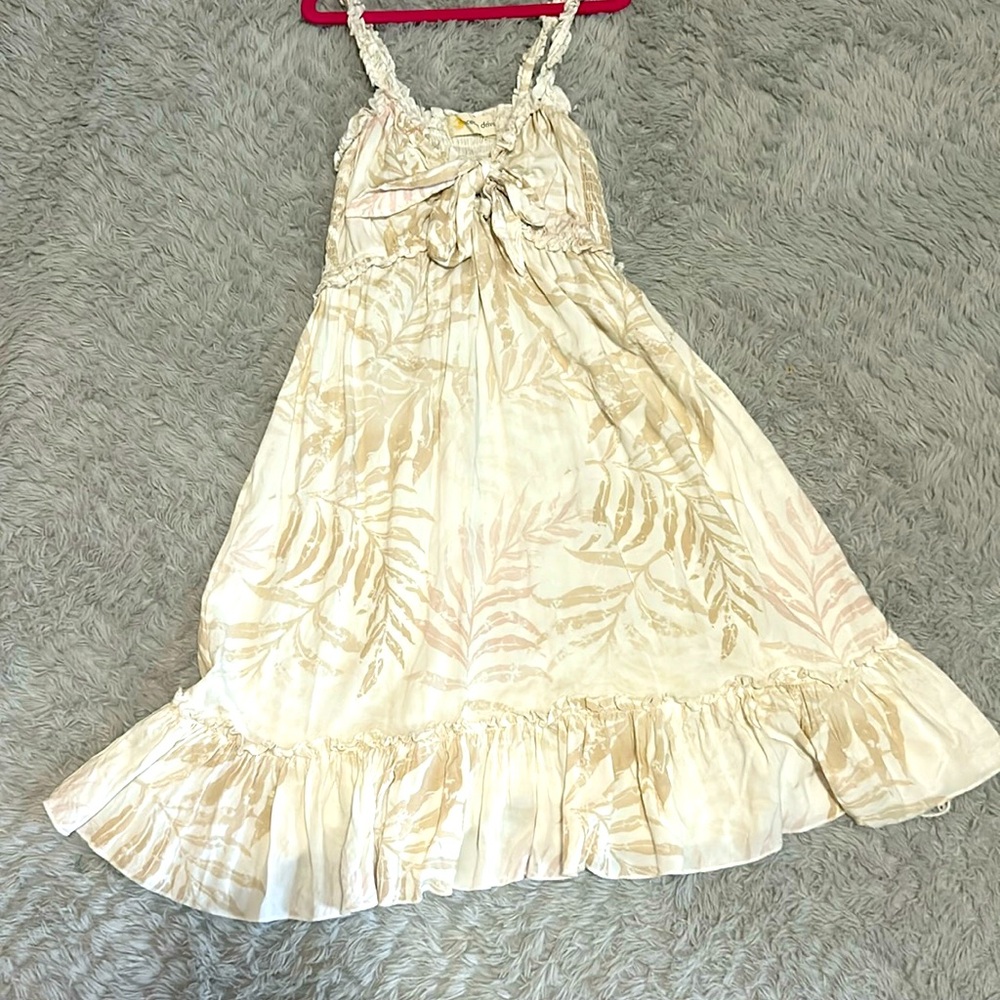 Palm tree print ocean drive sundress